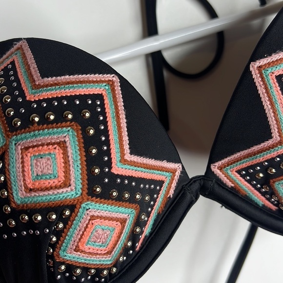 Shade & Shore Black and Multicolor Bikini Top - Picture 4 of 7
